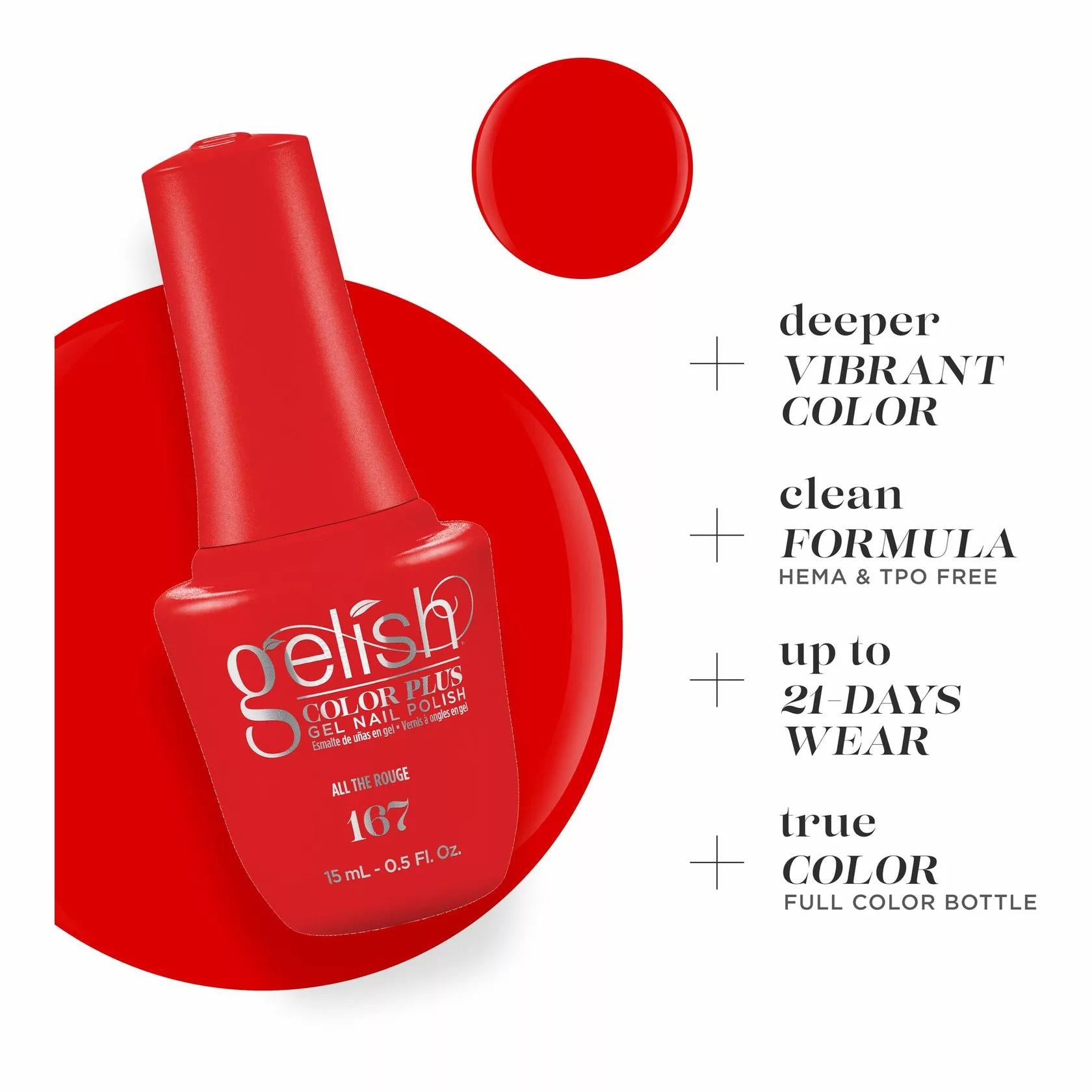 Gelish Gel Color Plus - All The Rouge 0.5 oz - Gel Polish at Beyond Polish