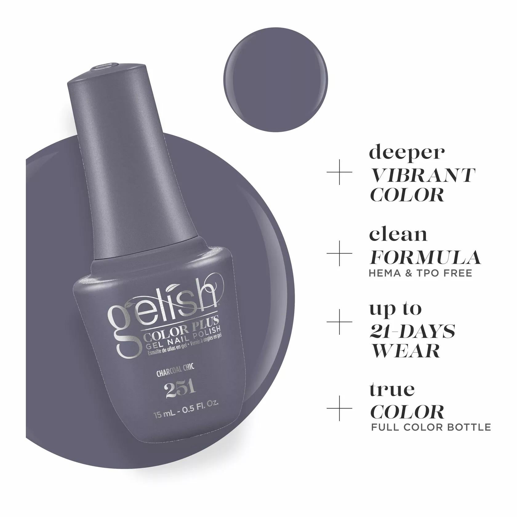 Gelish Gel Color Plus - Charcoal Chic 0.5 oz - Gel Polish at Beyond Polish