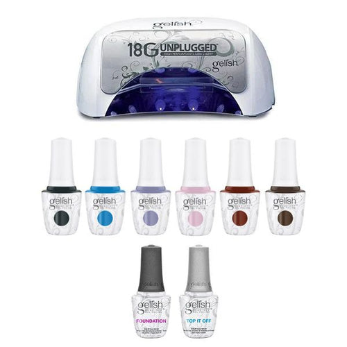 Gelish In Frame Fall Combo - Collection Gel Kit & 18G Light Plus Unplugged