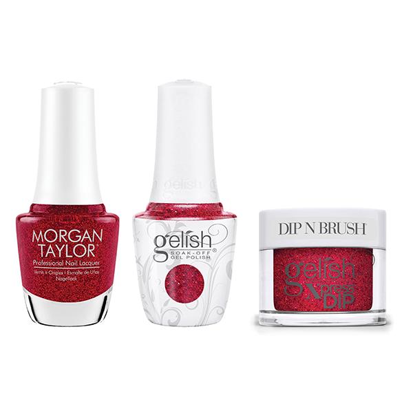 Gelish, Morgan Taylor & Dip Combo - Poinsettia Stardust - Gel, Lacquer & Dip at Beyond Polish