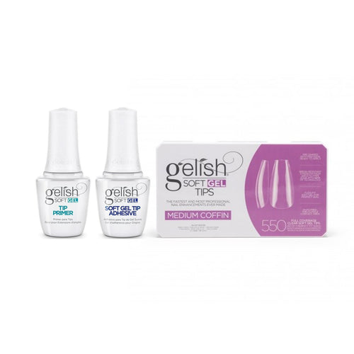 Gelish - Soft Gel Tips & Duo - Medium Coffin