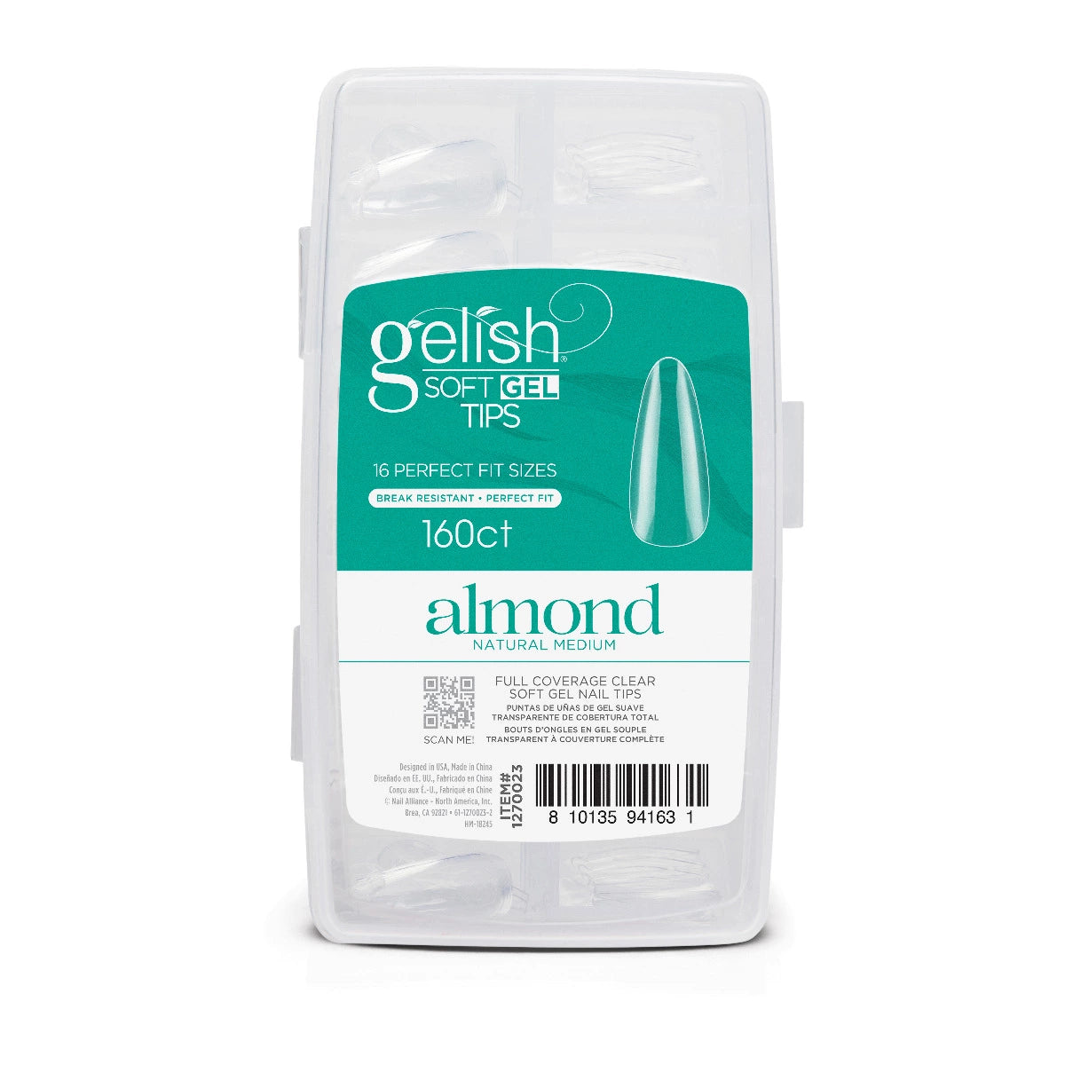 Gelish - Soft Gel Tips - Medium Almond 160CT - Nail Extensions at Beyond Polish