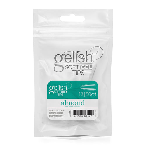 Gelish - Soft Gel Tips - Natural Medium Almond size 13 50CT Refill