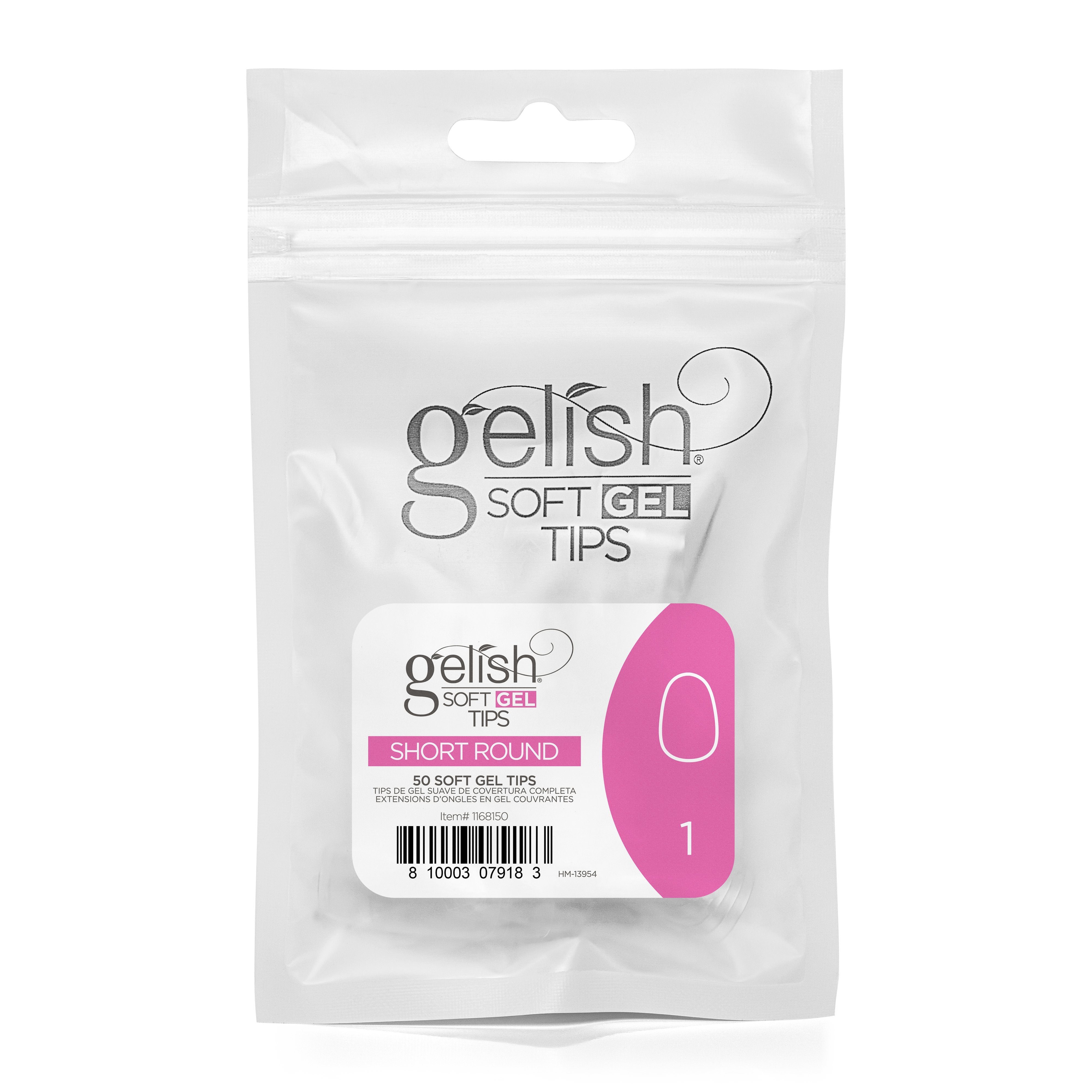 Gelish - Soft Gel Tips - Short Round Size 1 50CT Refill - Nail Extensions at Beyond Polish
