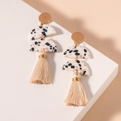 Geometric Tassel Dangling Earrings