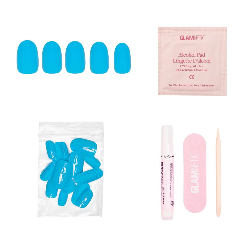 Glamnetic - Press On - Azure Blue - Nail Extensions at Beyond Polish