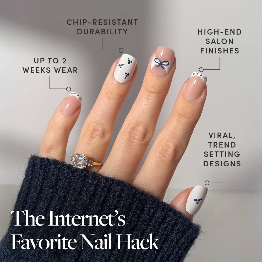 Glamnetic - Press On - Blue A Kiss - Short Squoval - Nail Extensions at Beyond Polish