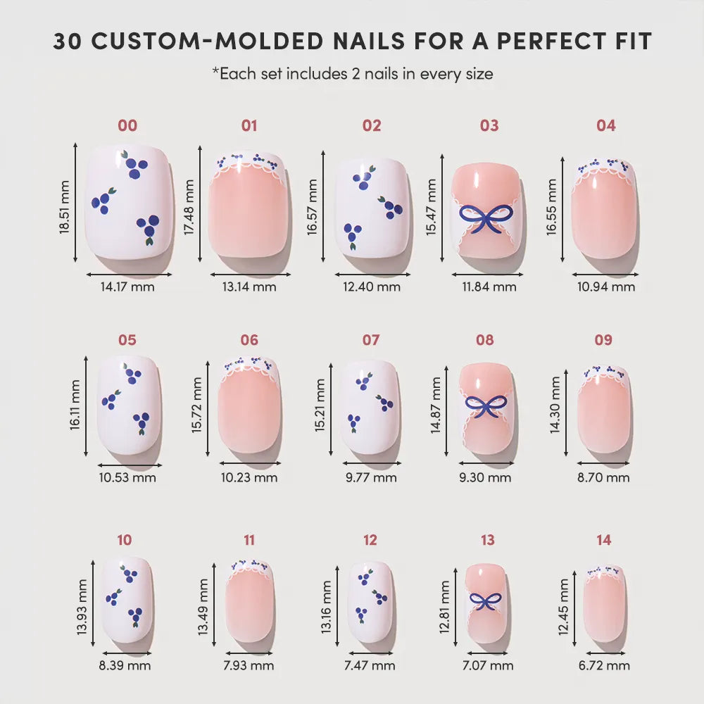 Glamnetic - Press On - Blue A Kiss - Short Squoval - Nail Extensions at Beyond Polish