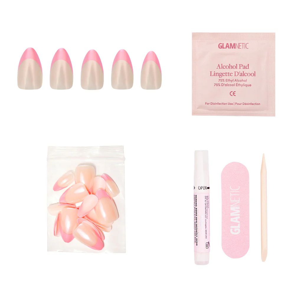 Glamnetic - Press On - Bubble Gum Glaze - Short Almond - Nail Extensions at Beyond Polish
