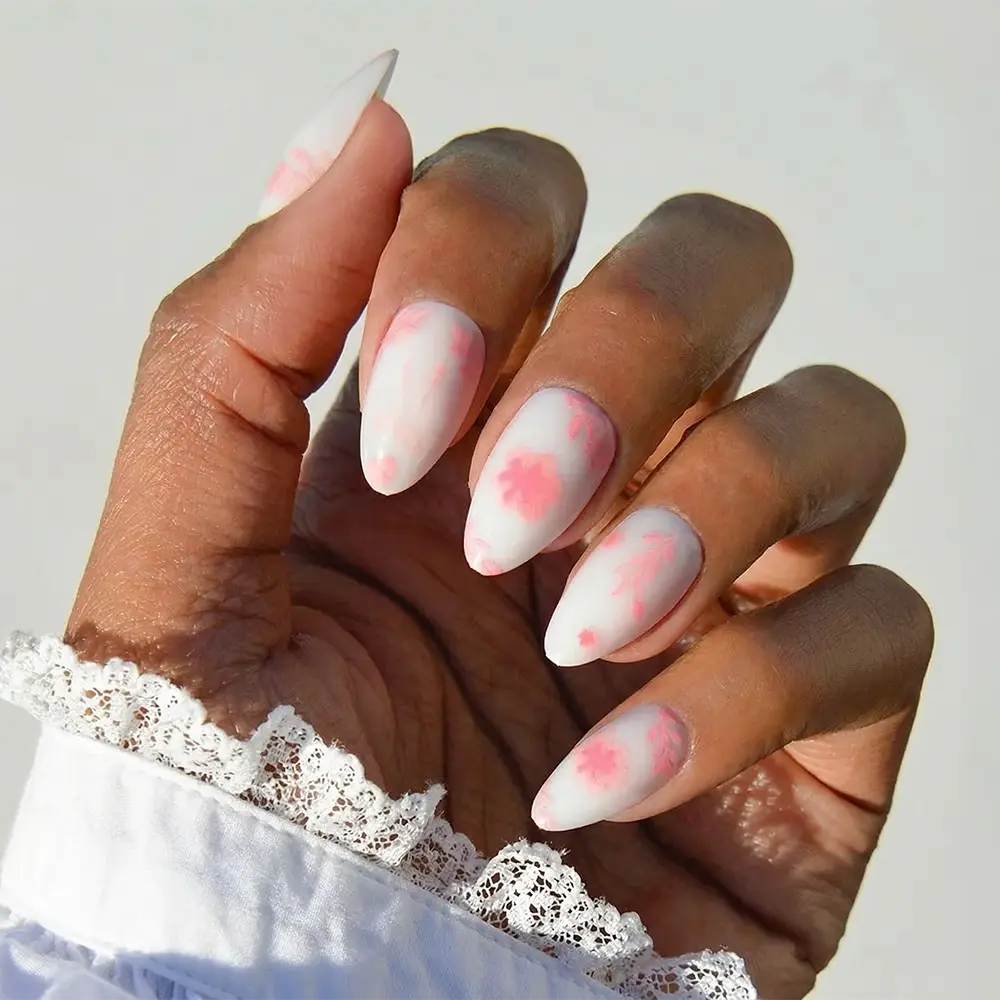Glamnetic - Press On - Fleur Amour - Short Almond - Nail Extensions at Beyond Polish