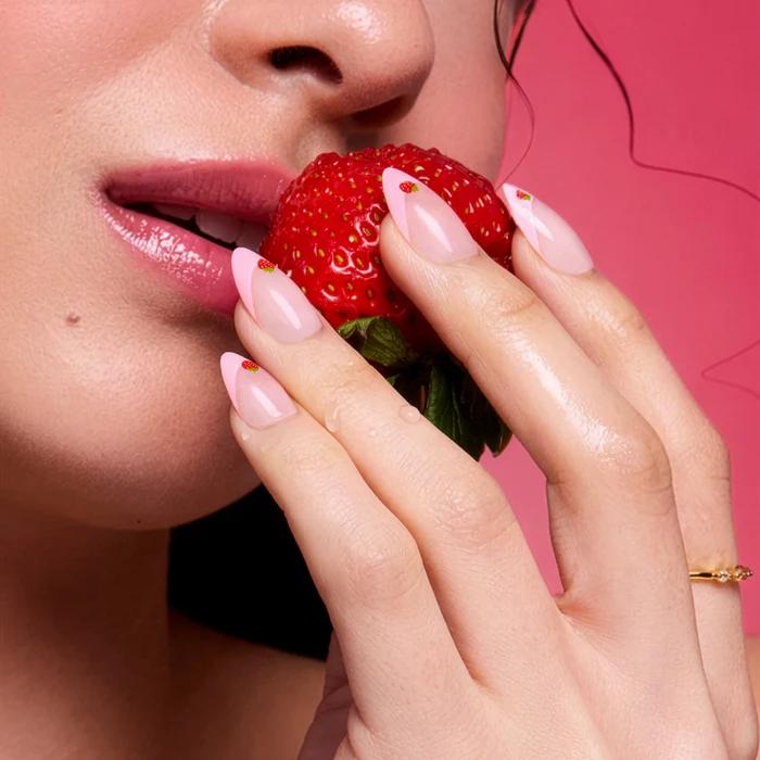 Glamnetic - Press On - Press On - Strawberry Bits - Short Almond - Nail Extensions at Beyond Polish