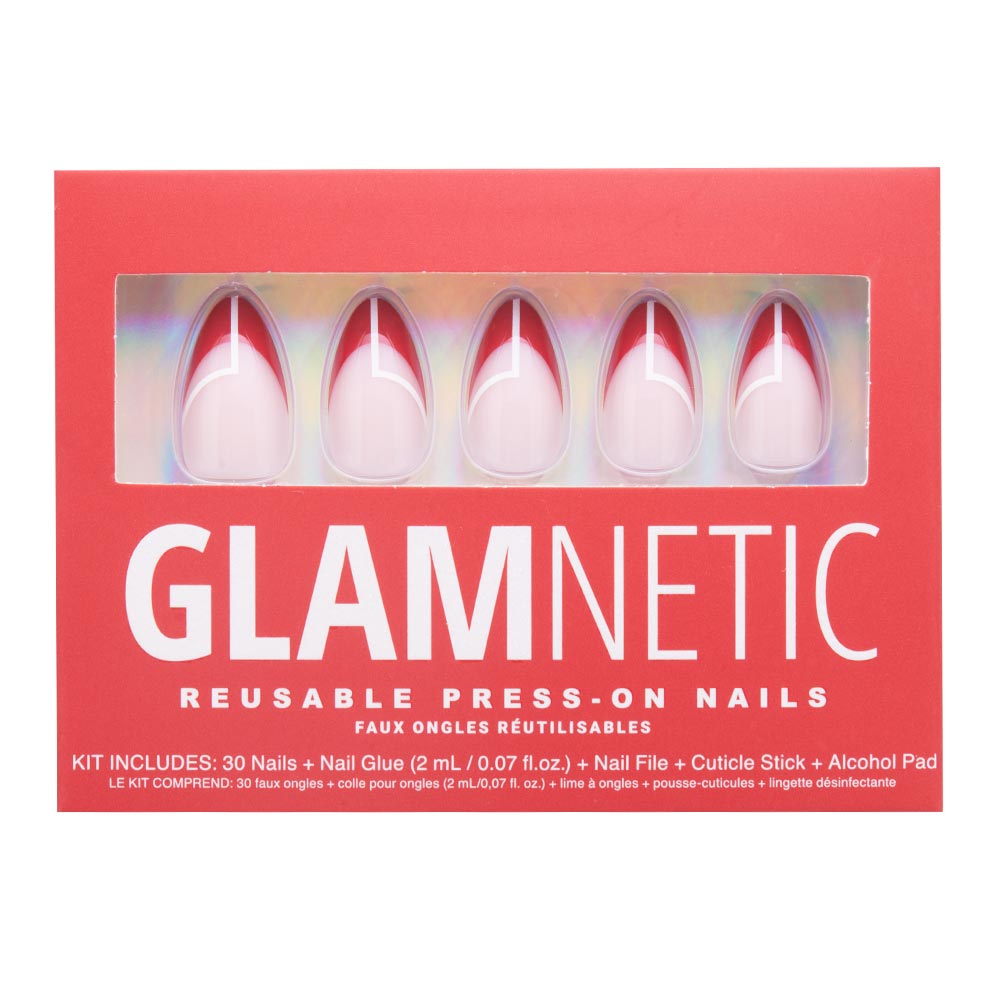 Glamnetic - Press On - Red Martini - Short Almond - Nail Extensions at Beyond Polish