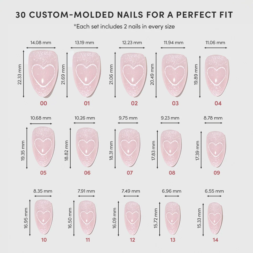 Glamnetic - Press On - Soulmate Energy - Short Almond - Nail Extensions at Beyond Polish