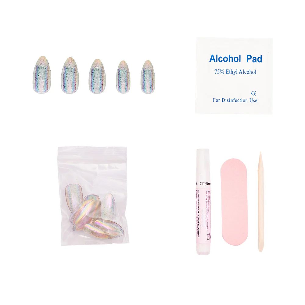 Glamnetic - Press On - Stardust - Medium Pointed Almond - Nail Extensions at Beyond Polish