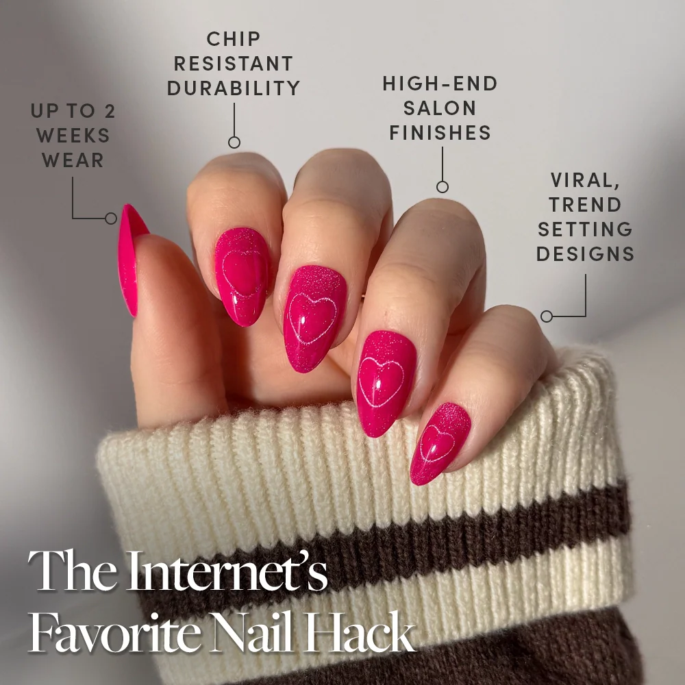 Glamnetic - Press On - Text Me Back - Short Almond - Nail Extensions at Beyond Polish