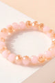 Glass Beaded Stretch Bracelet In Pink - Bracelets at Beyond Polish