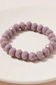 Glass Beaded Stretch Bracelet In Purple - Bracelets at Beyond Polish