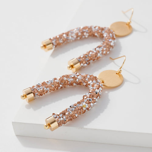 Glitter U Shaped Earrings