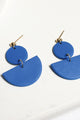 Handmade Geo Clay Earrings in Cobalt - Earrings at Beyond Polish