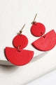 Handmade Geo Clay Earrings in Red - Earrings at Beyond Polish