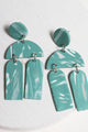 Handmade Marbled Clay Earrings in Seafoam - Earrings at Beyond Polish