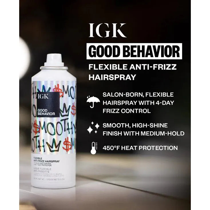 IGK - Good Behavior - Smooth Flexible Anti-Frizz Hairspray - 5.0 Oz - Hair at Beyond Polish