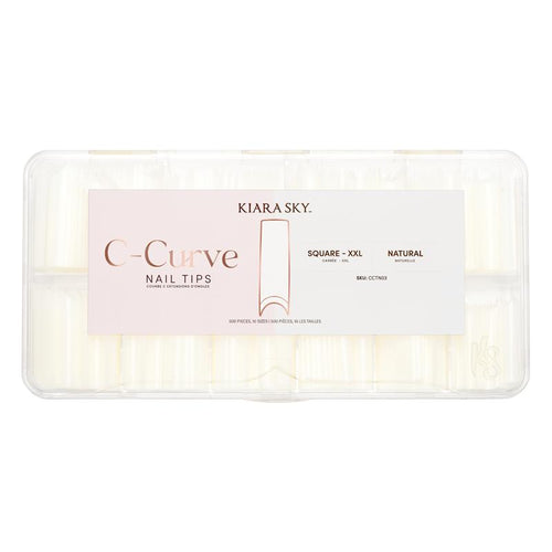 Kiara Sky - C Curve Nail Tips XXL - Square (Natural)