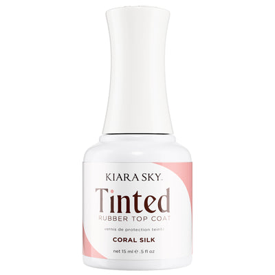 Kiara Sky - Gel Polish - Tinted Rubber Top Coat - Coral Silk 0.5 oz - #TNT05 - Top & Base Coats at Beyond Polish