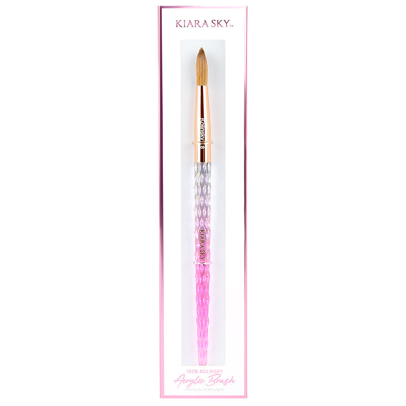 Kiara Sky Tools - Acrylic Brush Size 8 - Pink - Manicure & Pedicure Tools at Beyond Polish
