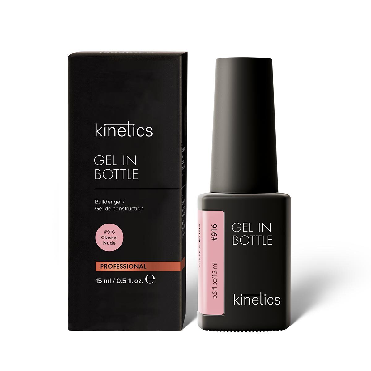 Kinetics Gel In Bottle Builder Gel - Classic Nude #916 15ml - Nail Extensions at Beyond Polish