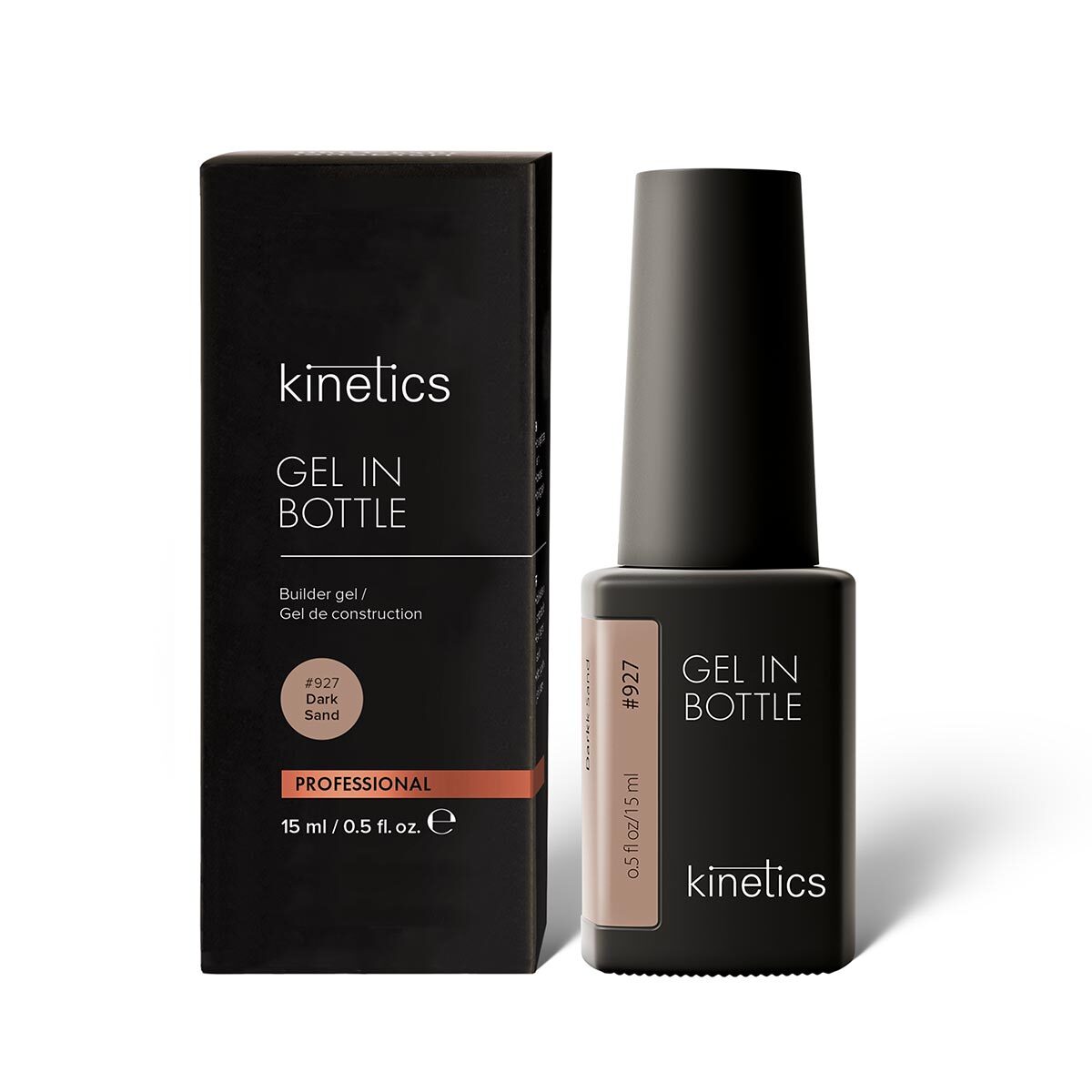 Kinetics Gel In Bottle Builder Gel - Dark Sand #927 15ml - Nail Extensions at Beyond Polish