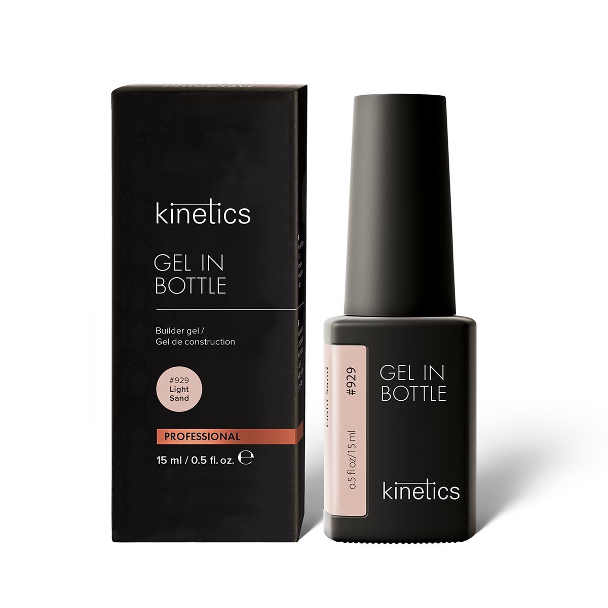 Kinetics Gel In Bottle Builder Gel - Light Sand #929 15ml - Nail Extensions at Beyond Polish