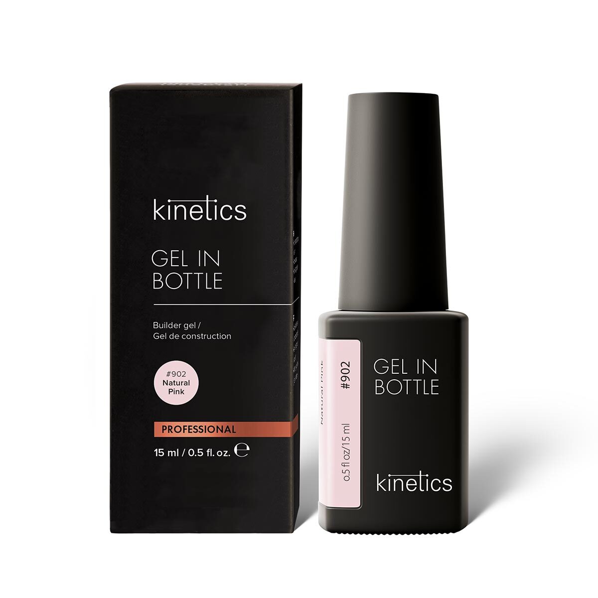 Kinetics Gel In Bottle Builder Gel - Natural Pink #902 15ml - Nail Extensions at Beyond Polish