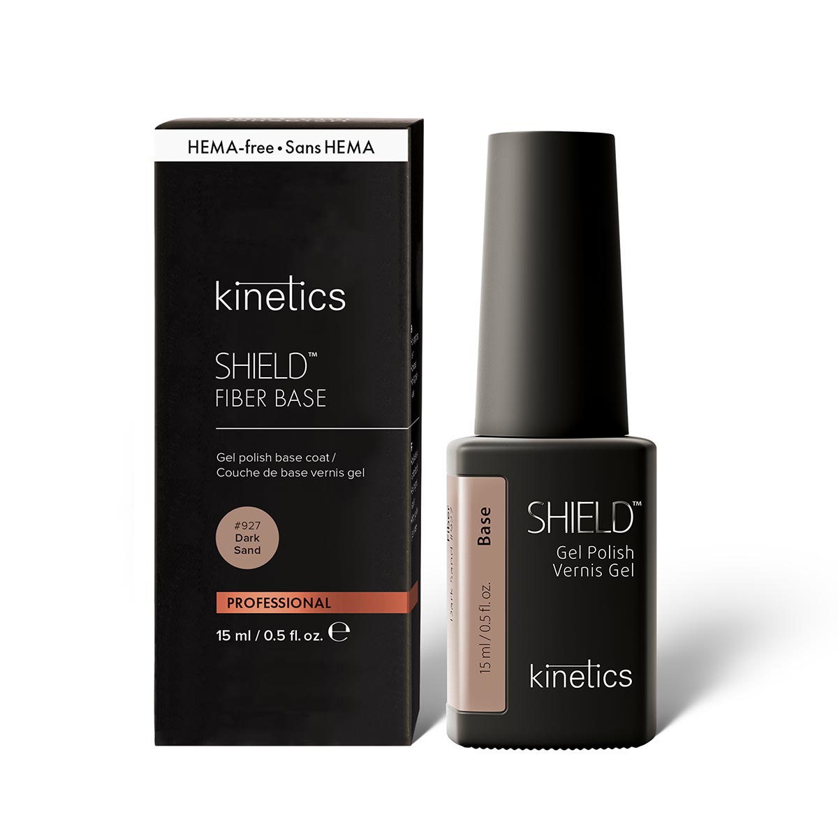 Kinetics Shield Fiber Base - Dark Sand #927 - Top & Base Coats at Beyond Polish