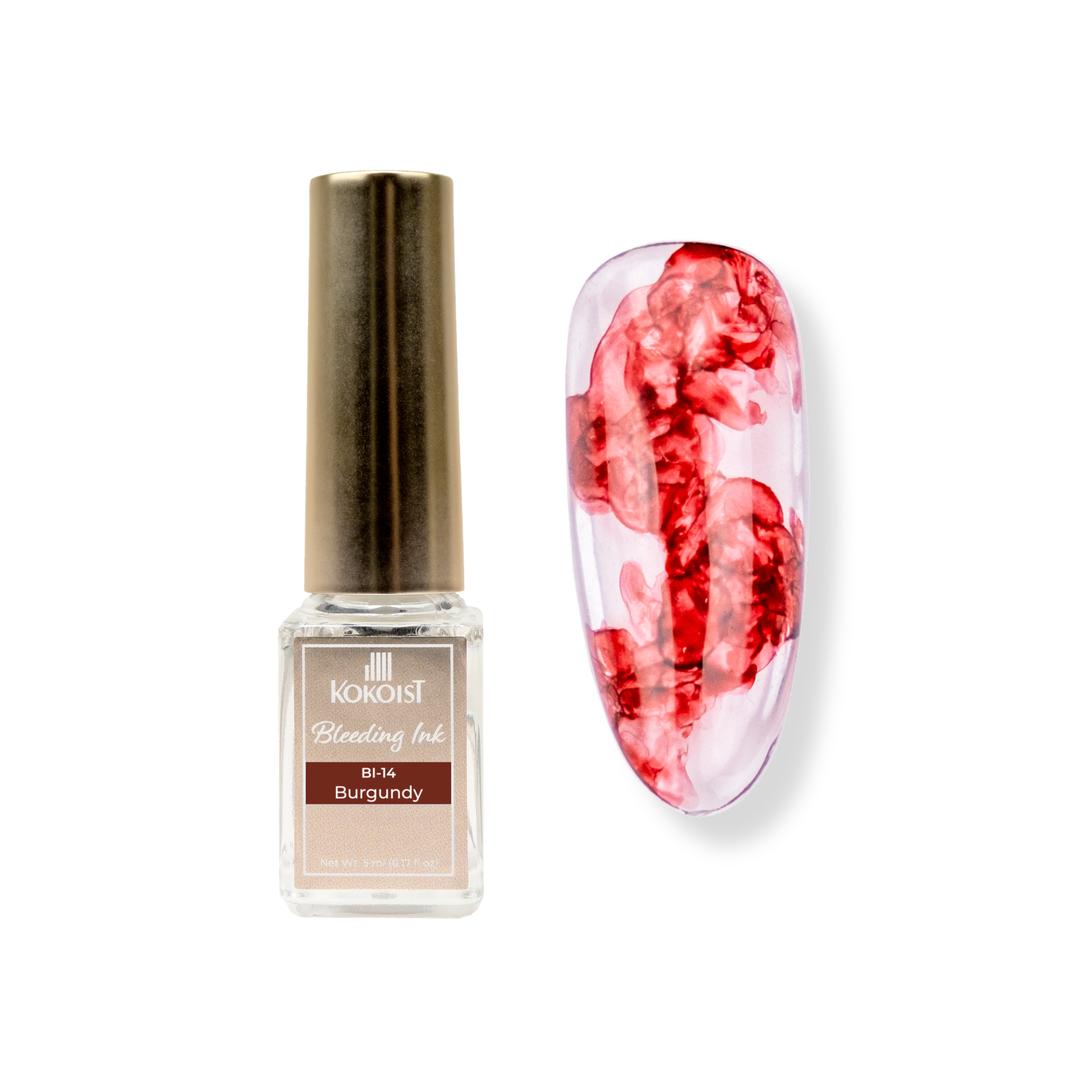 Kokoist - Bleeding Ink - Burgandy - Nail Art at Beyond Polish