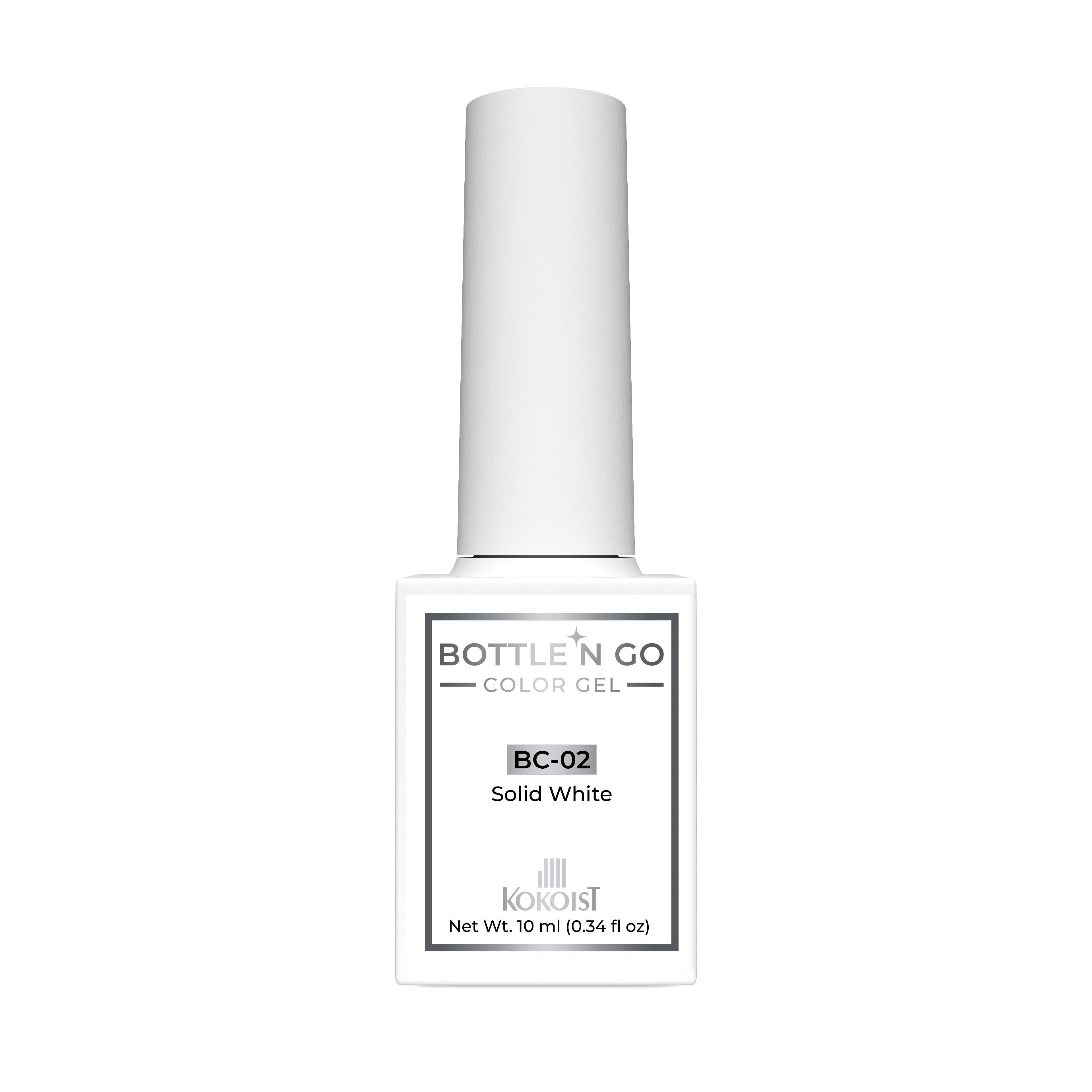 Kokoist Bottle 'N Go Color Gel - Solid White - Gel Polish at Beyond Polish