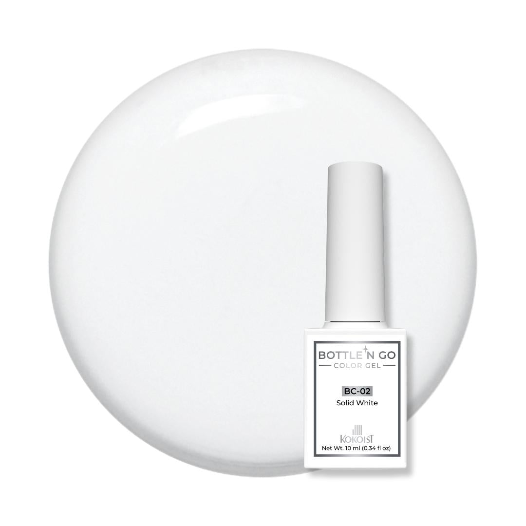 Kokoist Bottle 'N Go Color Gel - Solid White - Gel Polish at Beyond Polish