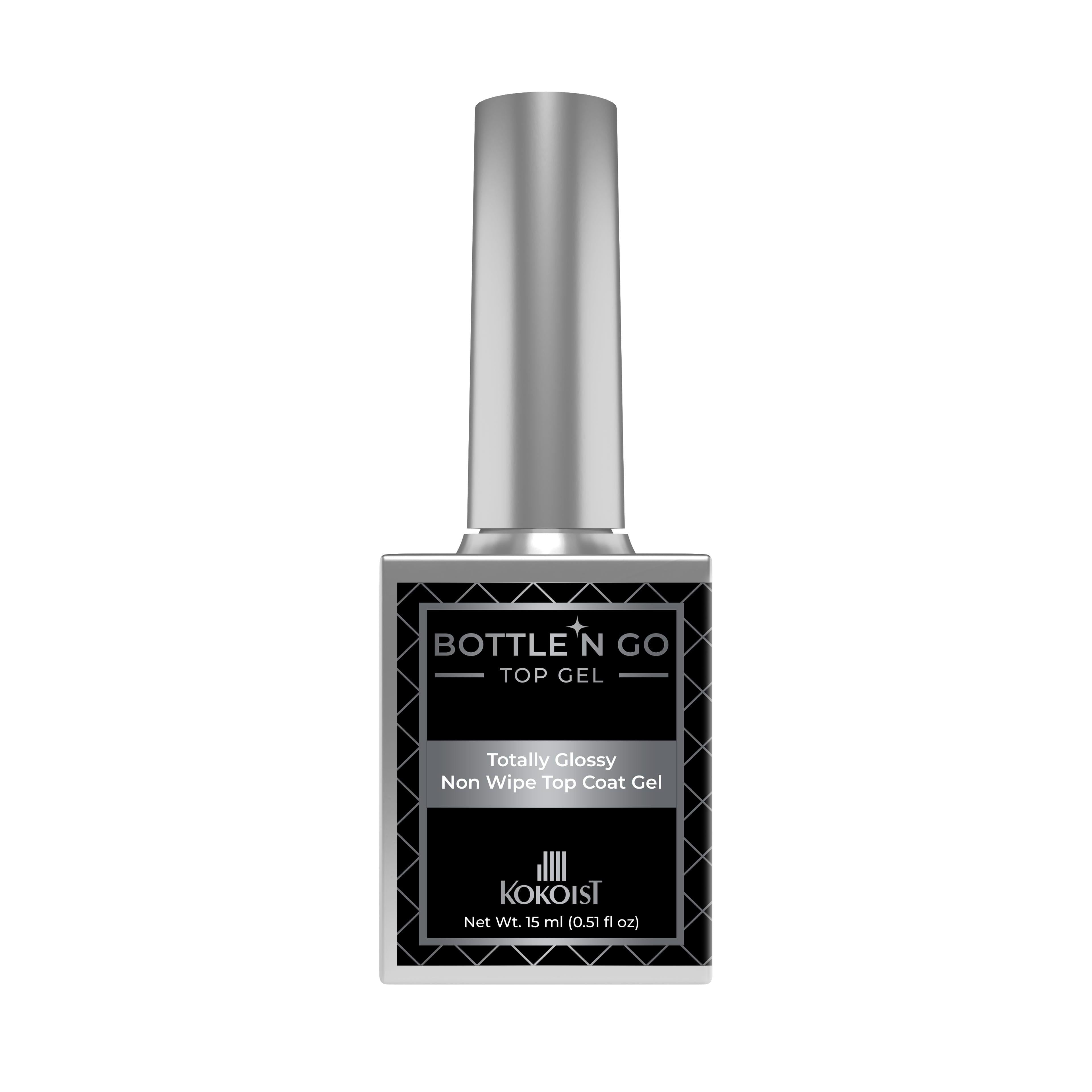 Kokoist Bottle 'N Go Color Gel - Totally Glossy Non - Wipe Top Coat Gel - Top & Base Coats at Beyond Polish