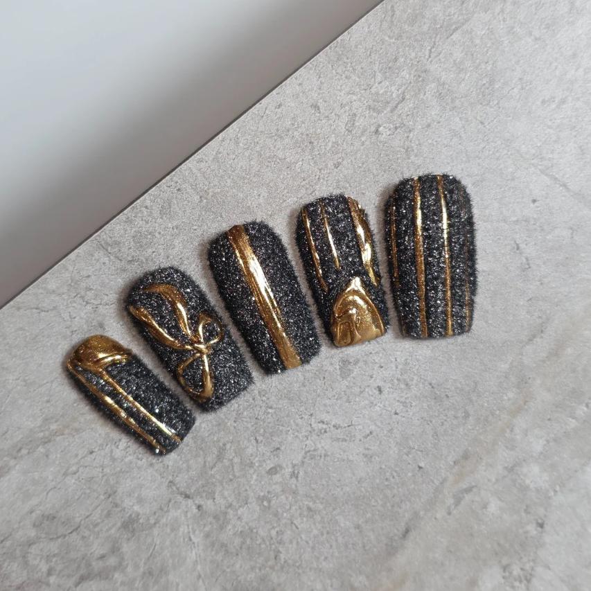 Kokoist - Pushu Pushu Fluffy 06 Black Glitter - Nail Art at Beyond Polish