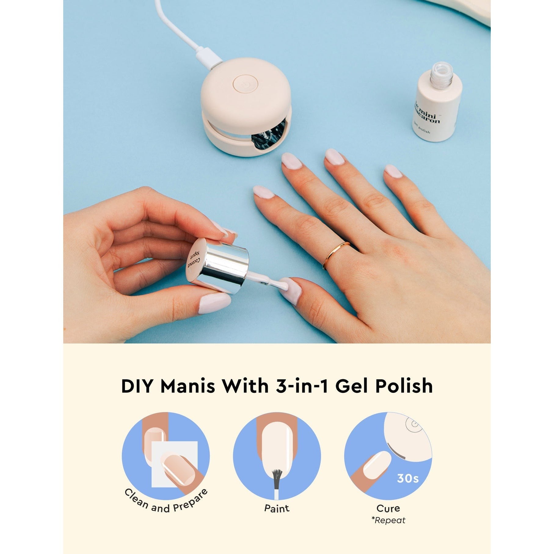 Le Mini Macaron Gel Manicure Kit - Coconut Yogurt - Gel Polish at Beyond Polish