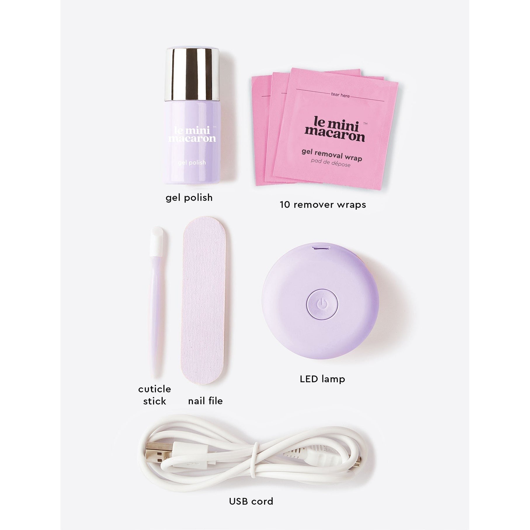 Le Mini Macaron Gel Manicure Kit - Lilac Blossom - Gel Polish at Beyond Polish