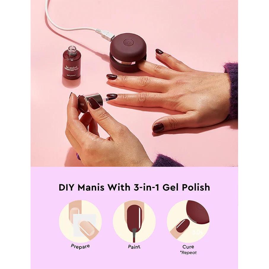 Le Mini Macaron Gel Manicure Kit & Top - Cassis - Top Coat & Gel at Beyond Polish