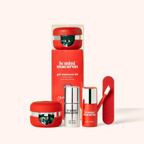 Le Mini Macaron Gel Manicure Kit & Top - Cherry Red