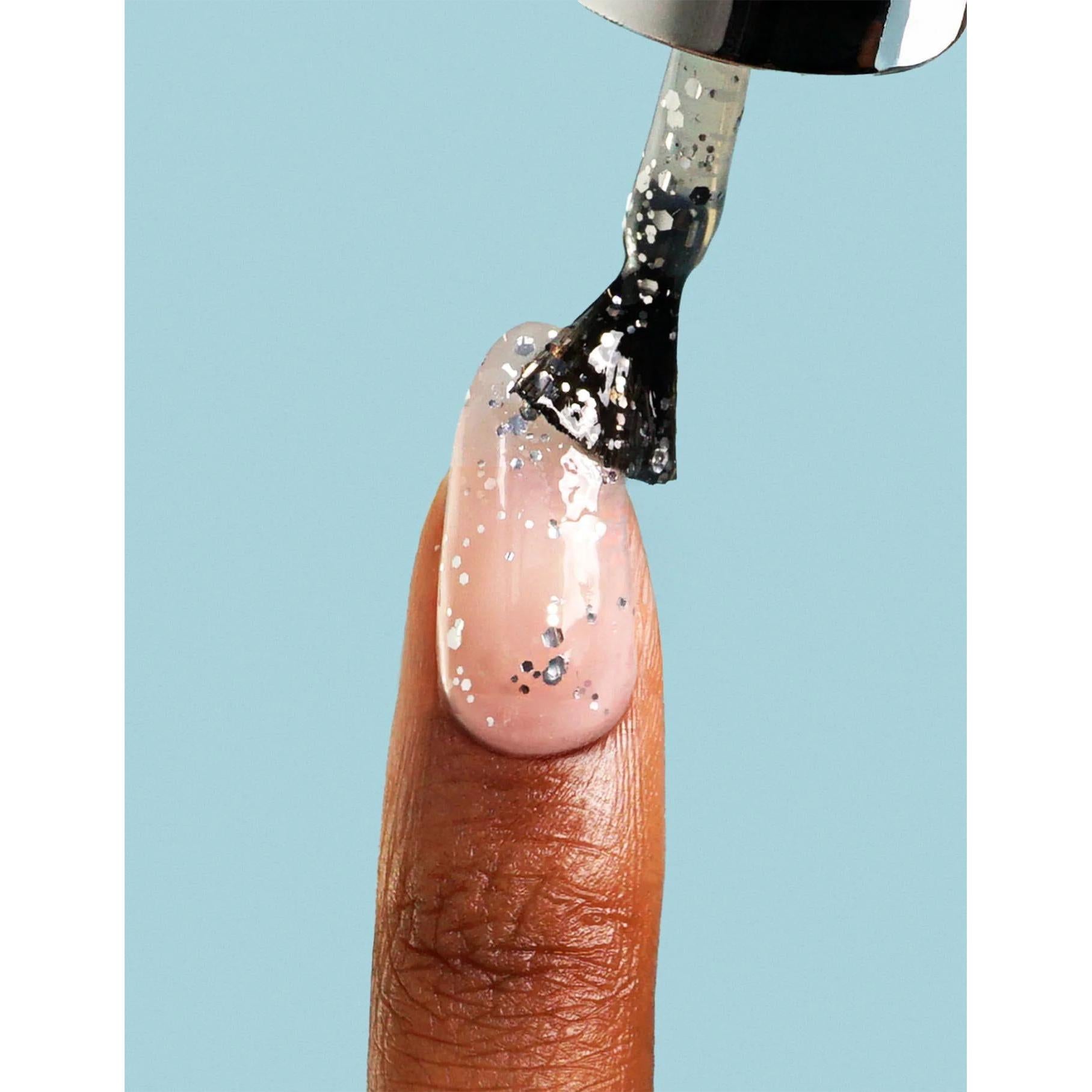 Le Mini Macaron - Gel Polish - Silver Glitter Gel Topcoat - Top & Base Coats at Beyond Polish