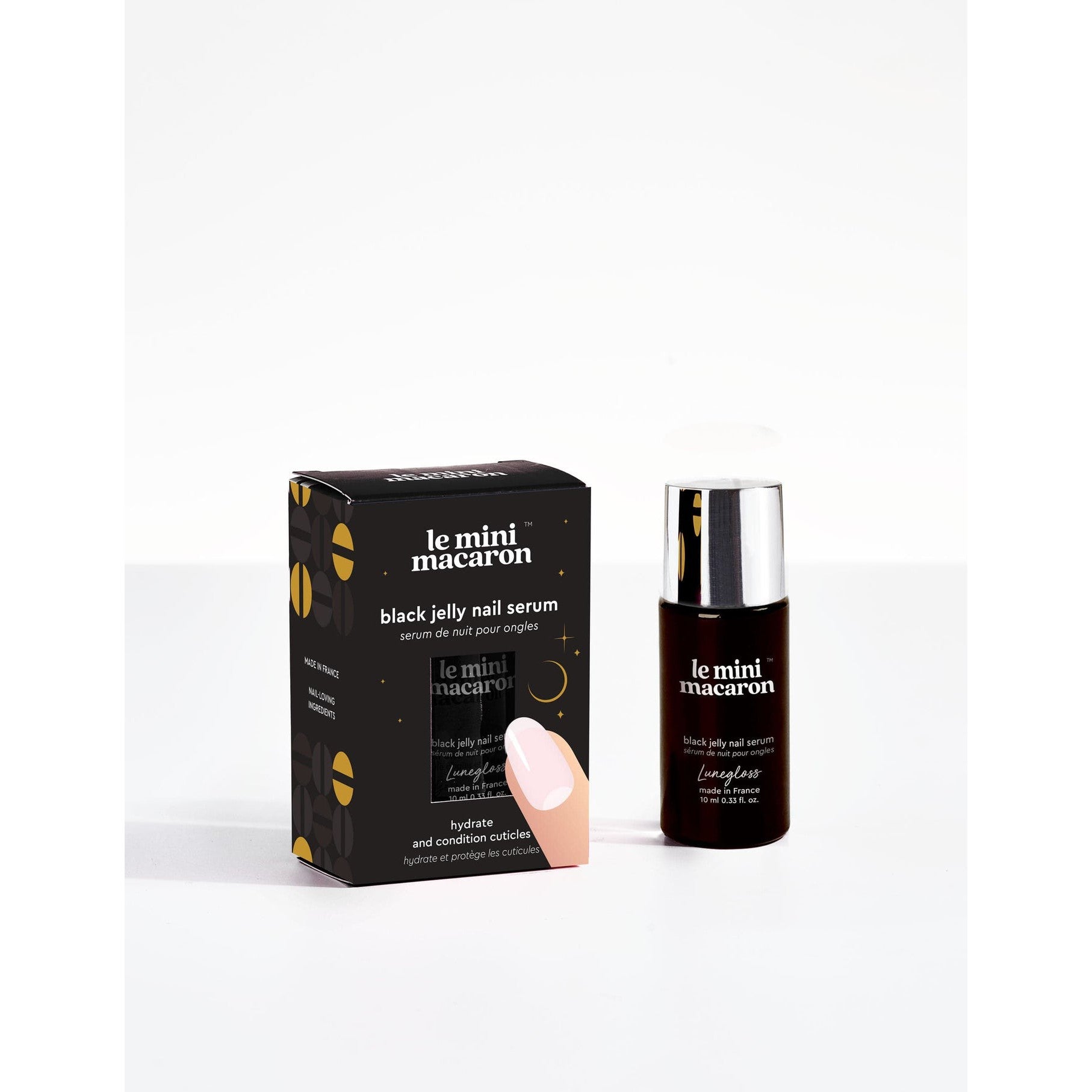 Le Mini Macaron - Lunegloss Black Jelly Nail Serum - Nail Treatment at Beyond Polish