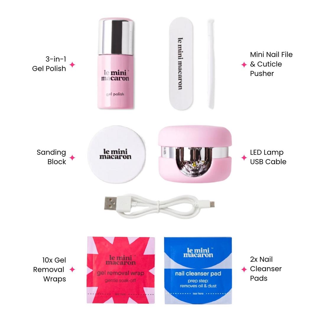 Le Mini Macaron - Mini Gel Manicure Kit - Cherry Blossom - Manicure & Pedicure Tools at Beyond Polish