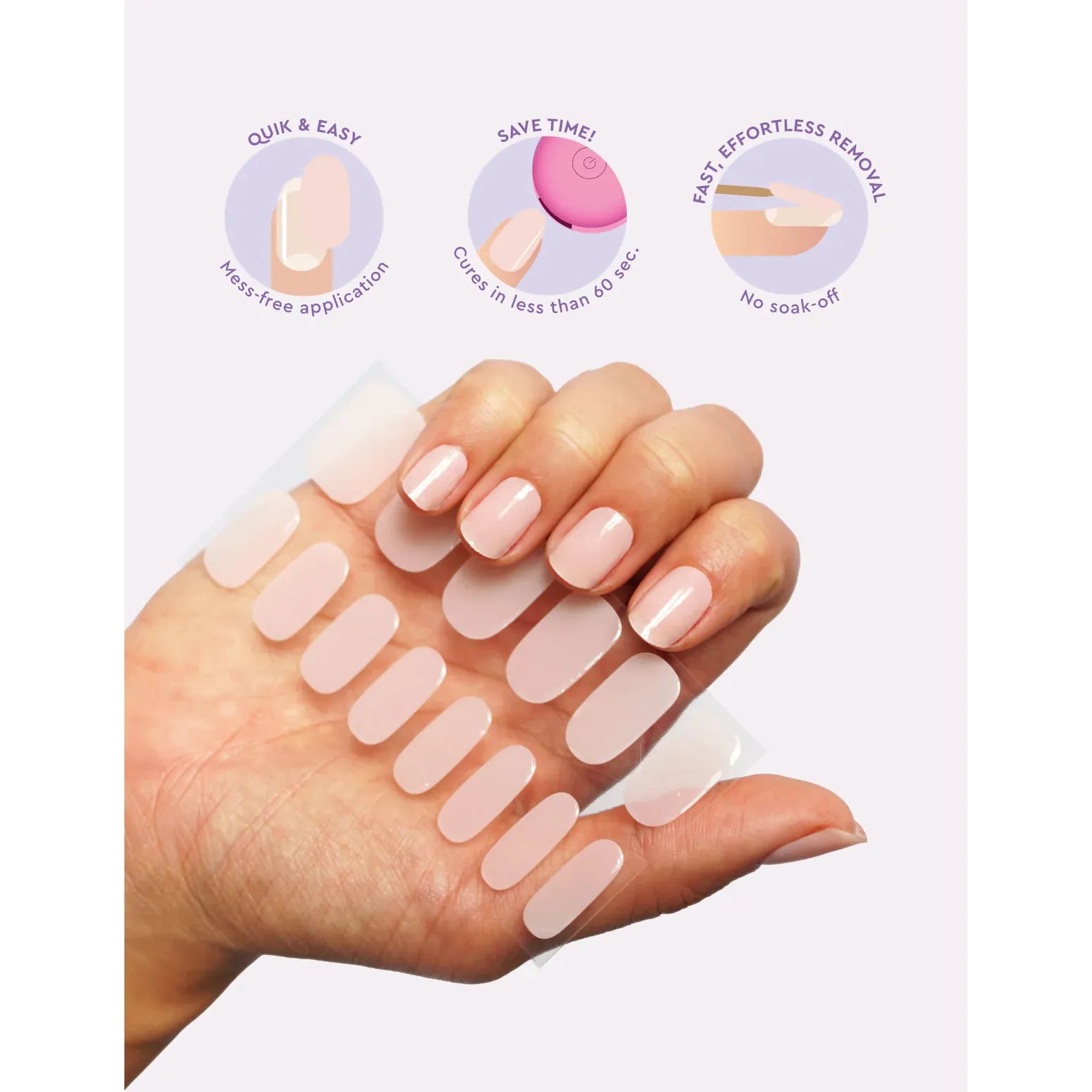 Le Mini Macaron Mini Nail Stickers - Gel Strips- Blush - Nail Art at Beyond Polish