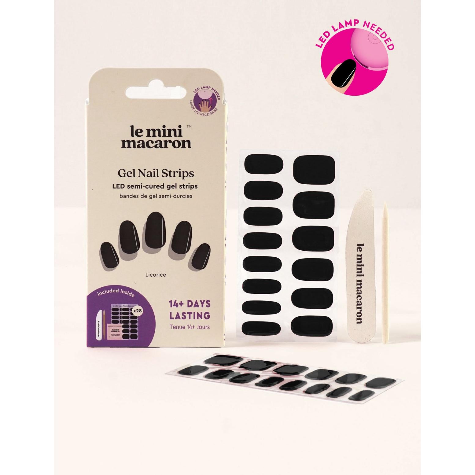 Le Mini Macaron Mini Nail Stickers - Gel Strips - Licorice - Nail Art at Beyond Polish