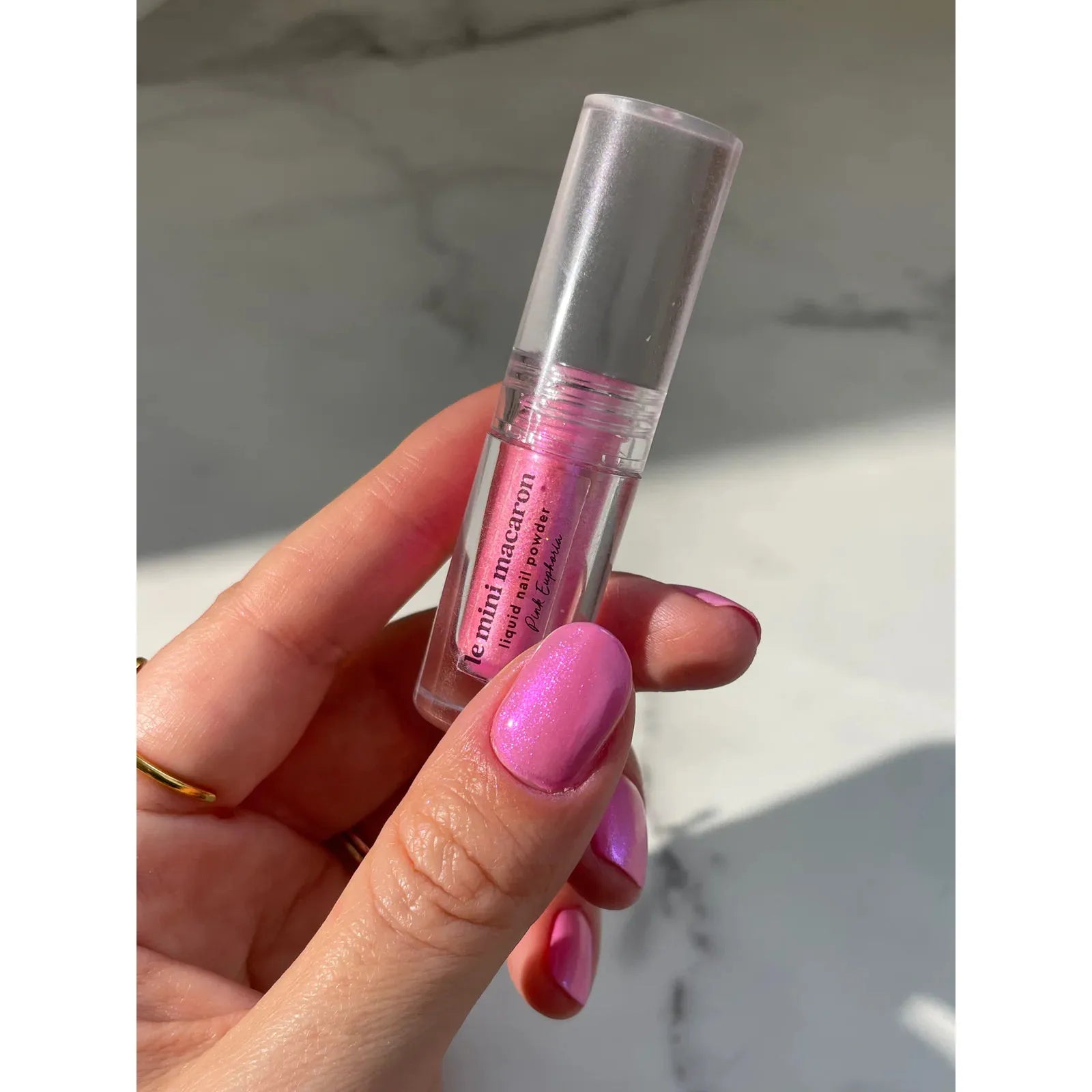 Le Mini Macaron - Stardust Liquid Nail Powder- Pink Euphoria - Nail Art at Beyond Polish