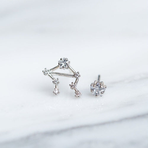 Libra 24k White Gold Plated Studs